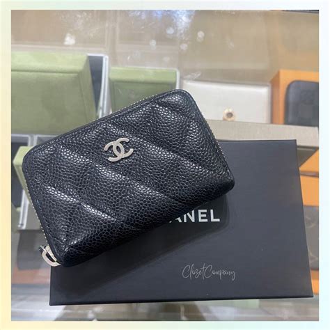 wallet card holder chanel|Chanel card holder zip wallet.